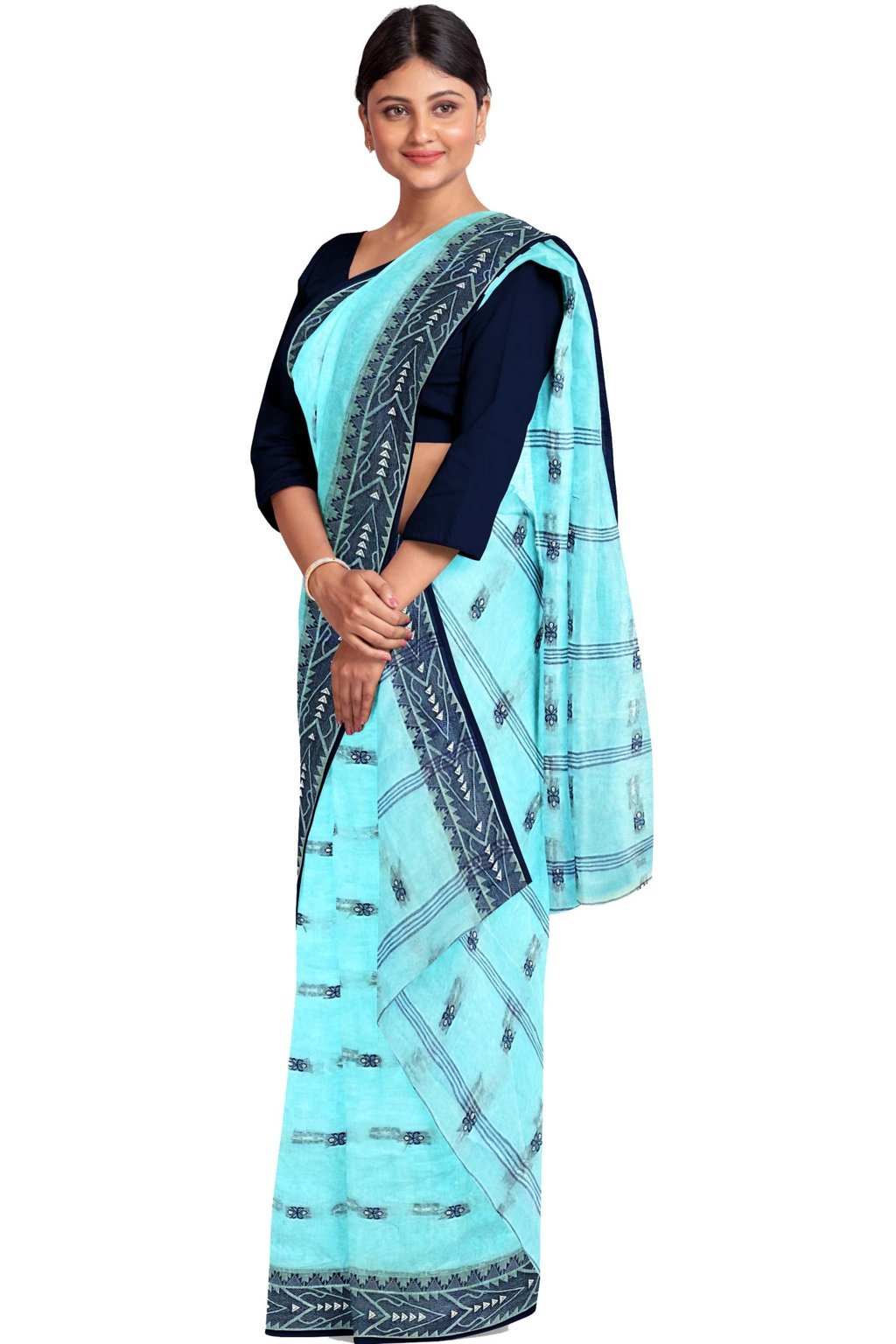 See Green Pure Cotton Urvi Tant Saree (1168)